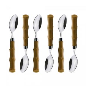 Conjunto-6-Colheres-de-Cafe-de-Aco-Inox-com-Cabo-de-Plastico-Bambu-Basic-155cm-Lyor