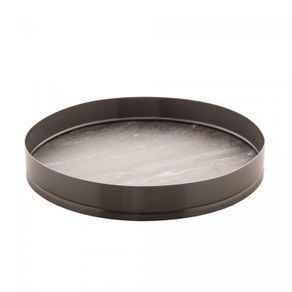 Bandeja-Redonda-Escovada-com-Fundo-em-Madeira-Cosmos-Matt-Black-30cm-Wolff