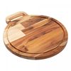Tabua-de-Corte-Redonda-de-Madeira-Teca-com-Alca-Barbecue-39cm-x-34cm-x-2cm-Wolff-Craft
