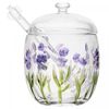 Acucareiro-com-Colher-e-Tampa-Lavanda-Hand-Painting-8,5cm-x-11,3cm-Cristal-Ecologico-Lyor