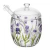 Acucareiro-com-Colher-e-Tampa-Lavanda-Hand-Painting-8,5cm-x-11,3cm-Cristal-Ecologico-Lyor