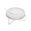 Rechaud-para-Queijo-Brie-de-Ceramica-com-Suporte-e-Faca-de-Aco-Inox-31cm-x-14cm-Wolff