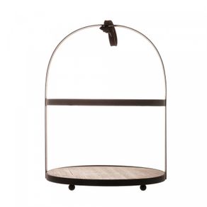 Suporte-para-Doces-de-2-Andares-de-Bambu-com-Moldura-de-Metal-195cm-x-195cm-x-26cm-Lyor