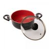 Cacarola-de-Inducao-Aluminio-Revestimento-Ceramico-e-Tampa-de-Vidro-Granito-Chef-Vermelha-20cm-Lyor