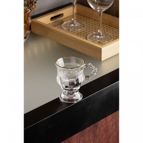 Taca-de-Cappuccino-Diamante-com-Fio-de-Ouro-142ml-Cristal-Ecologico-Lyor