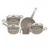 Wok-de-Inducao-com-Tampa-de-Vidro-Granito-Chef-28cm-Bege-Aluminio-com-Revestimento-Ceramico-Lyor