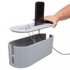 Caixa-para-Armazenamento-de-Cabos-33cm-x-11cm-x-13cm-Cinza-Plastico-Lyor