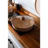Wok-de-Inducao-com-Tampa-de-Vidro-Granito-Chef-28cm-Bege-Aluminio-com-Revestimento-Ceramico-Lyor