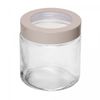 Pote-com-Tampa-Bege-com-Visor-Acrilico-950ml-Vidro-Lyor