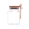 Pote-Quadrado-com-Colher-de-Bambu-e-Tampa-de-Cortica-300ml-Vidro-Lyor