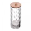 Porta-Algodao-com-Tampa-de-Bambu-Special-My-Box-7cm-x-7cm-x-17cm-Plastico-Lyor