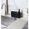 Porta-Detergente-Liquido-com-Suporte-para-Esponja-Preto-360ml-Ceramica-Lyor