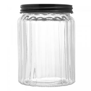 Pote-de-Vidro-Lapidado-Sortido-com-Tampa-Inox-Preta-630ml-Lyor