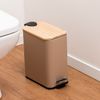 Lixeira-Retangular-com-Pedal-e-Tampa-de-Bambu-5L-Bege-Metal-Lyor