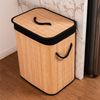 Cesto-para-Lavanderia-com-Forro-em-Tecido-40cm-x-30cm-x-50cm-Preto-Bambu-Lyor