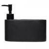 Porta-Detergente-Liquido-com-Suporte-para-Esponja-Preto-360ml-Ceramica-Lyor