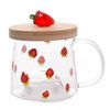 Caneca-de-Vidro-Borossilicato-com-Pires-de-Bambu-Morango-330ml-Lyor