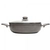 Wok-de-Inducao-com-Tampa-de-Vidro-Granito-Chef-28cm-Taupe-Aluminio-com-Revestimento-Ceramico-Lyor