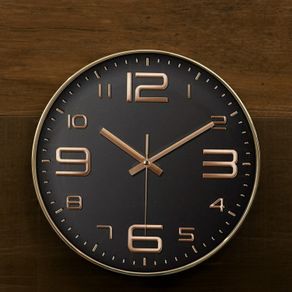 Relogio-de-Parede-de-Plastico-Chronos-Preto-com-Dourado-305cm-x-46cm-Lyor