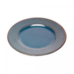 Prato-para-Sobremesa-de-Ceramica-Linear-Azul-20cm-Lyor
