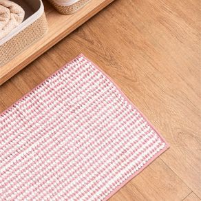 Tapete-com-Antiderrapante-para-Banheiro-Comfort-38cm-x-58cm-Branco-e-Rosa-Chenille-Lyor