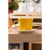 Xicara-de-Cha-com-Pires-Siciliano-260ml-Amarela-Ceramica-Lyor