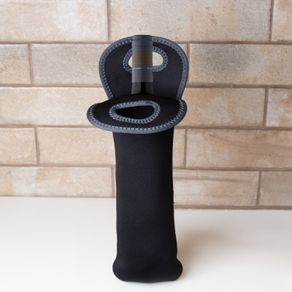 Bolsa-Termica-em-Neoprene-para-1-Garrafa-de-Vinho-Preta-38cm-x-12cm-Lyor