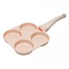 Frigideira-de-Inducao-com-4-Cavidades-Granito-Chef-Bege-Aluminio-Revestimento-Antiaderente-Lyor