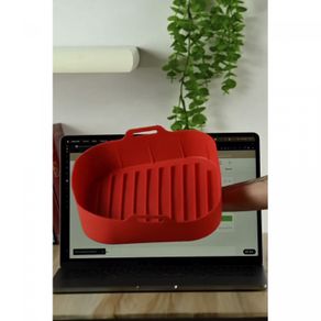 Forma-Quadrada-de-Silicone-para-Air-Fryer-Vermelha-20cm-x-7cm-Lyor