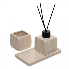 Conjunto-Difusor-com-Porta-Vela-e-Bandeja-Slate-Creme-Ceramica-Lyor