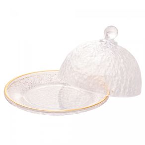 Queijeira-de-Cristal-Ecologico-Martelado-com-Tampa-e-Fio-de-Ouro-Petra-195cm-x-13cm-Lyor