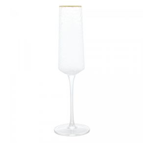Taca-de-Champagne-de-Cristal-Ecologico-Martelado-com-Fio-de-Ouro-Petra-300ml-Lyor