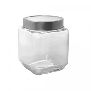 Pote-de-Vidro-com-Tampa-de-Metal-e-Acrilico-Gastro-Prateada-13L-Lyor