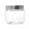 Pote-de-Vidro-com-Tampa-de-Metal-e-Acrilico-Gastro-Prateada-950ml-Lyor
