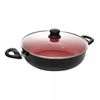 Wok-de-Inducao-com-Tampa-de-Vidro-Granito-Chef-28cm-Vermelho-Aluminio-com-Revestimento-Ceramico-Lyor