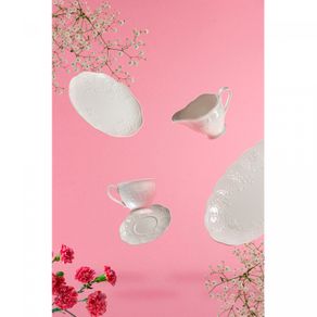 Prato-para-Sobremesa-de-Porcelana-New-Bone-Butterfly-Flower-19cm-x-19cm-x-2cm-Lyor