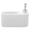Porta-Detergente-Liquido-de-Ceramica-com-Suporte-para-Esponja-Branco-360ml-Lyor