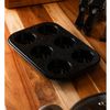 Forma-para-6-Cupcakes-Antiaderente-de-Aco-Carbono-Granilite-Preta-265cm-x-185cm-x-3cm-Lyor