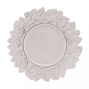 Sousplat-de-Plastico-Patinado-Garden-Leaf-Branco-35cm-Lyor