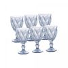 Conjunto-6-Tacas-de-Agua-de-Vidro-Diamond-Azul-Metalizado-325ml-Lyor
