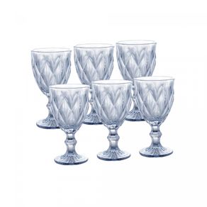 Conjunto-6-Tacas-de-Agua-de-Vidro-Diamond-Azul-Metalizado-325ml-Lyor