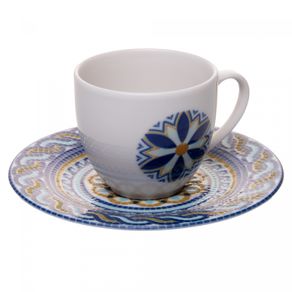 Xicara-de-Cha-com-Pires-Andaluz-190ml-Bege-e-Azul-Porcelana-Wolff