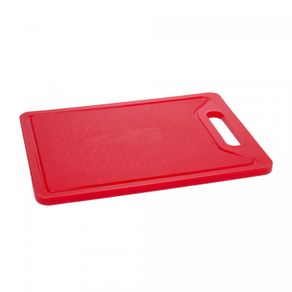 Placa-de-Corte-com-Canaleta-35cm-x-25cm-x-12cm-Vermelha-Polietileno-Rojemac-Profissional