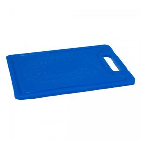 Placa-de-Corte-com-Canaleta-35cm-x-25cm-x-12cm-Azul-Polietileno-Rojemac-Profissional