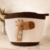 Cesta-Giraffe-29cm-x-29cm-x-29cm-Marrom-Branca-Poliester-Lyor