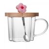 Xicara-de-Cha-com-Pires-e-Colher-com-Flor-Rosa-280ml-Vidro-Borossilicato-Wolff