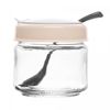 Pote-com-Tampa-e-Colher-Siena-300ml-Bege-Vidro-Lyor