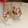 Conjunto-Jarra-com-6-Tacas-Red-Flower-13L-320ml-Cristal-Ecologico-Wolff