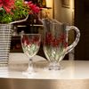 Conjunto-Jarra-com-6-Tacas-Red-Flower-13L-320ml-Cristal-Ecologico-Wolff